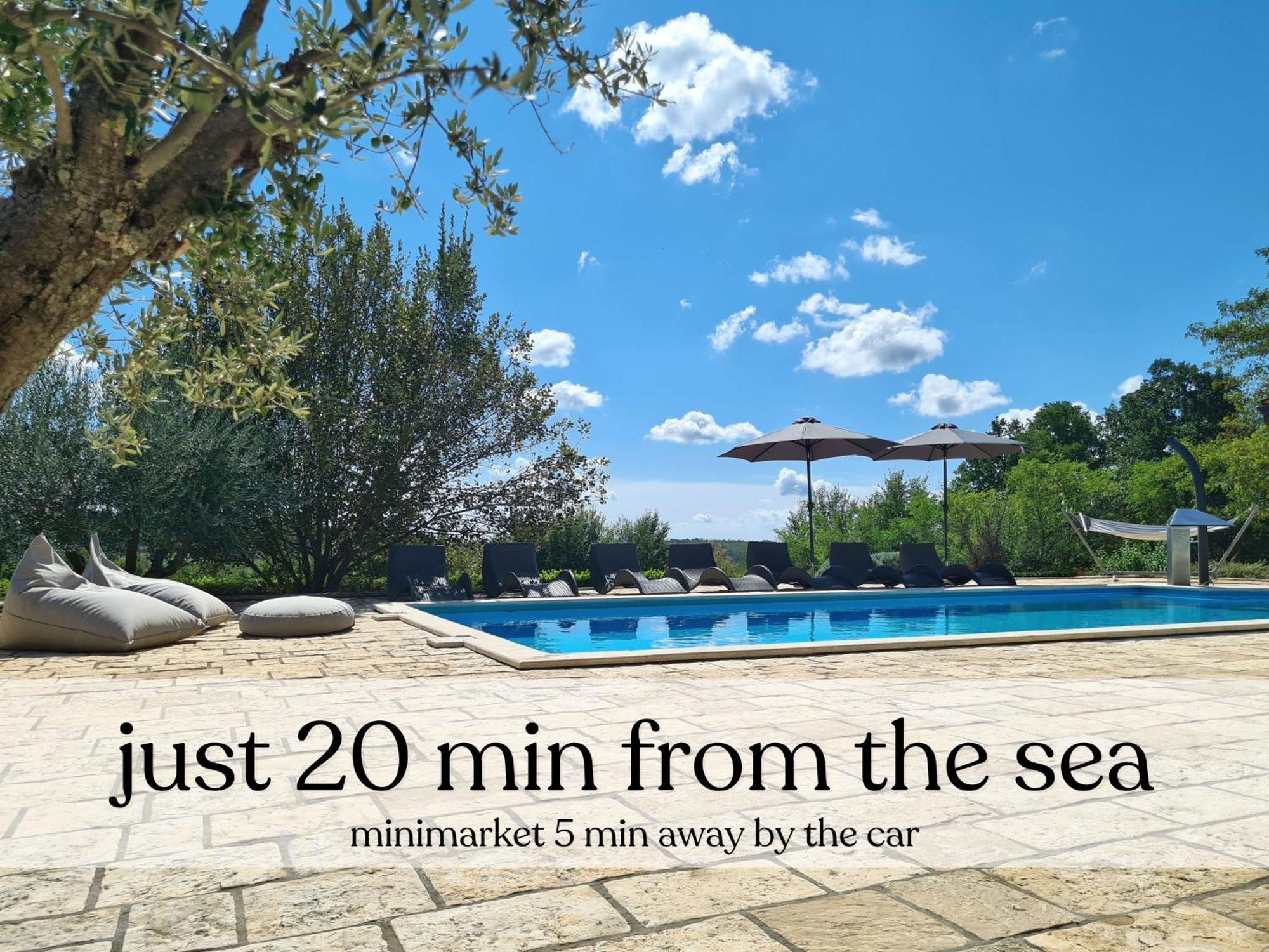Spacious Villa With Pool, Indoor Jacuzzi And Sauna Near Porec Višnjan Dış mekan fotoğraf